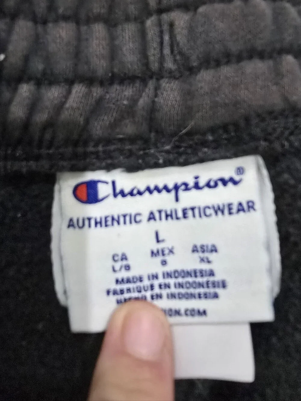 Champion Mens Acid Black Jogger Sweatpants with Logo Size L